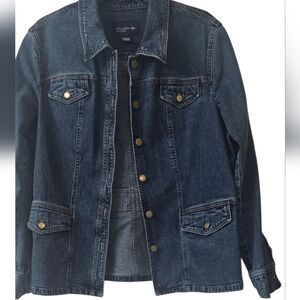 Jones New York Signature Blue Denim Long Sleeve Jacket Size Xl